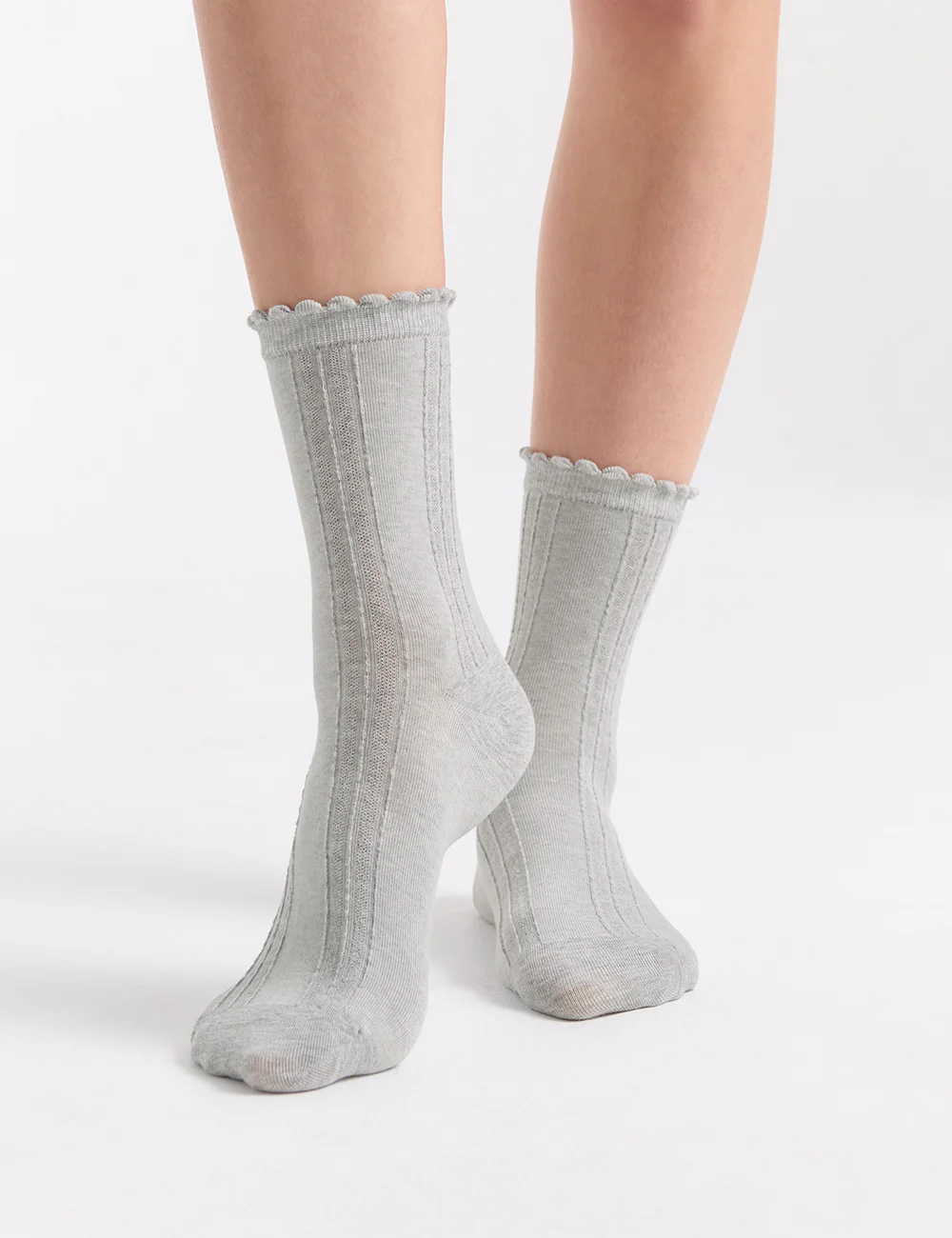 Sibling Organic Cotton Frill Top Crew Sock